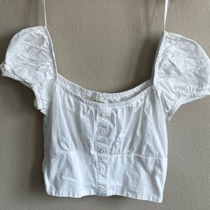 White cropped top- Size S